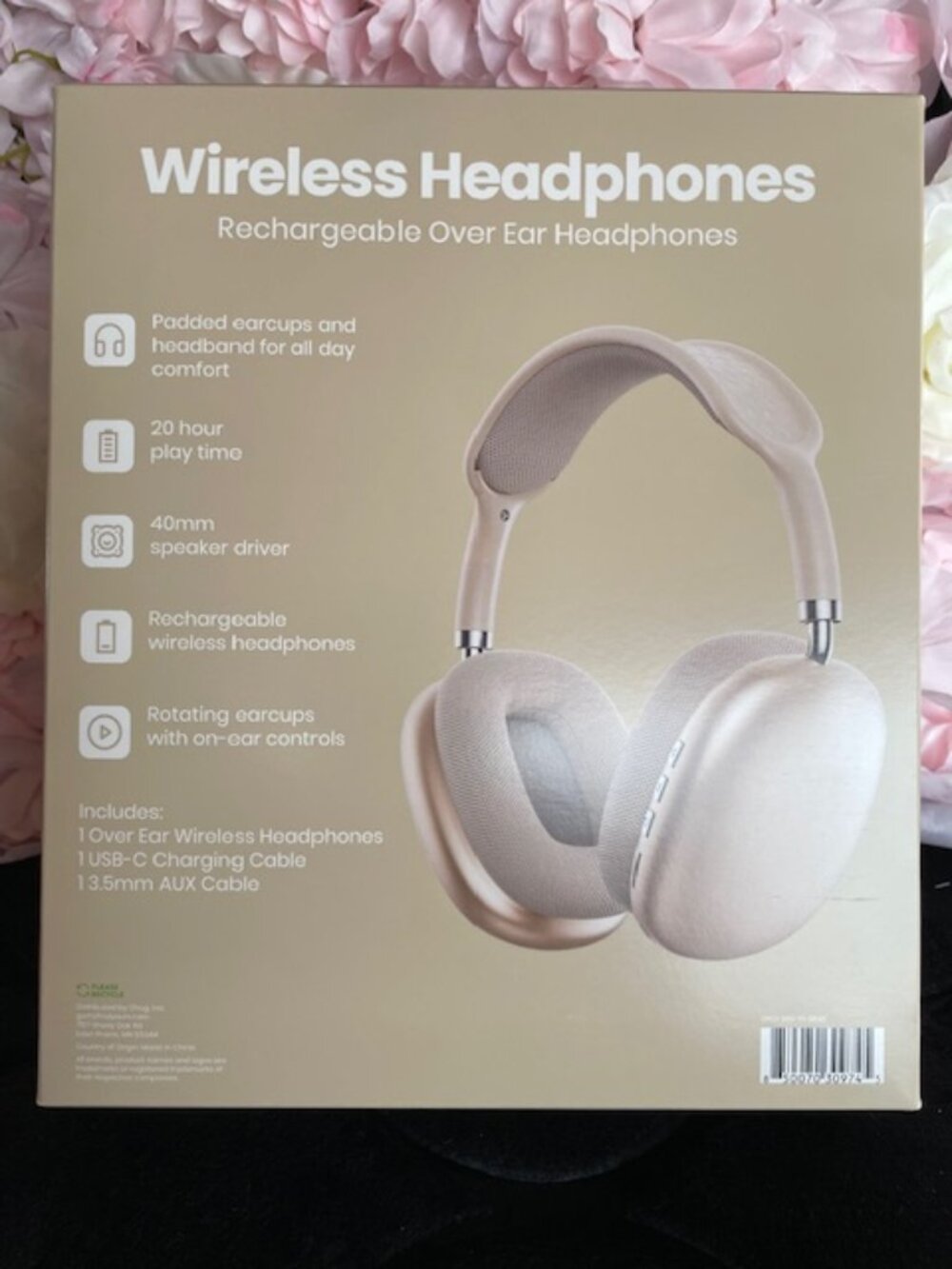 Over Ear Wireless Headphones Rose Gold Color